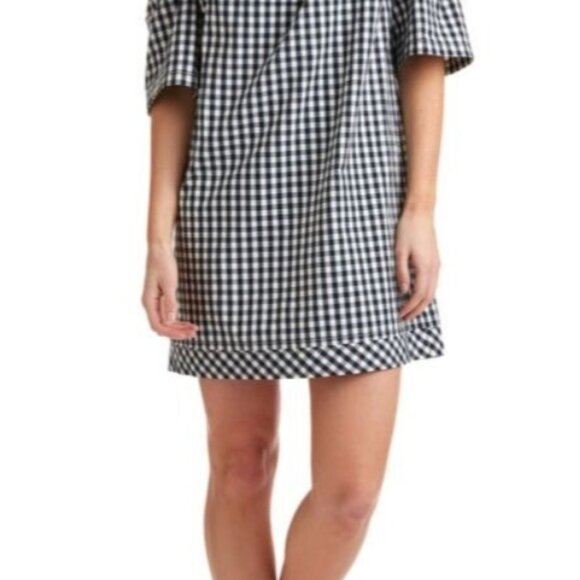 Vineyard Vines‎ Gingham Off The Shoulder Dress Lined Ruffle XS 2Q2214 $128 - Picture 1 of 12